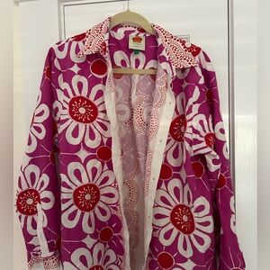 Farm Rio Off-White Maia Shirt size XL